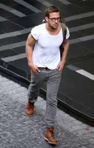 Ryan Gosling wearing work boots